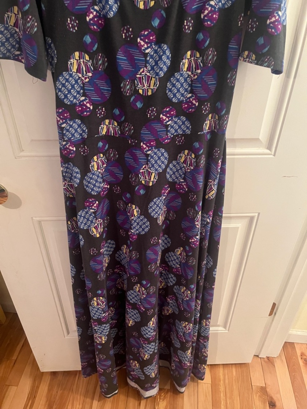 LuLaRoe Purple Patterned Maxi Dress with Multicolor Circles - Picture 4 of 6